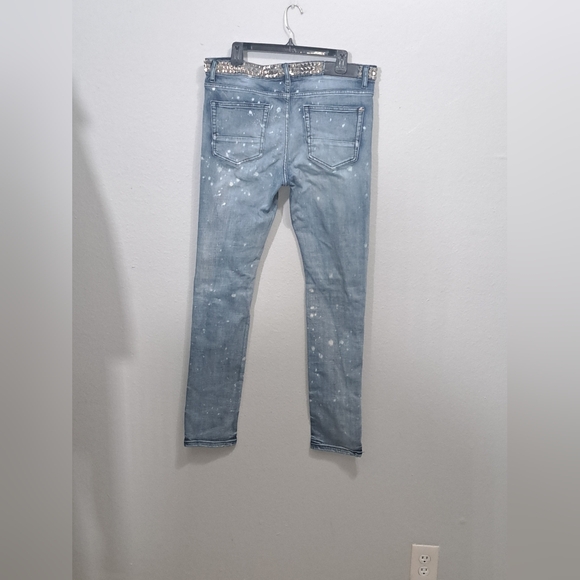 GFTD Los Angeles Distress Rip Studded Waist, Men's Jeans Size 36. - Picture 10 of 16